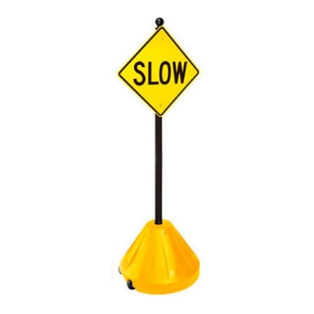 Joseph Struhl Co Magic Master XL-PP3-48-Y XL-Portable Pole Rolling Sign Base, 48" Pole, Yellow XL-PP3-48-Y